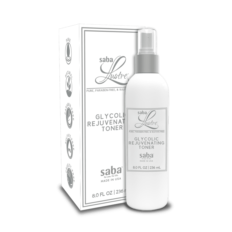 Saba Lustre Glycolic Rejuvenating Toner – pure, paraben-free, and sulfate-free facial toner made in the USA.